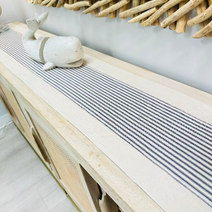Ticking Stripe Table Runner - Sunshine & Sweet Pea's Coastal Decor