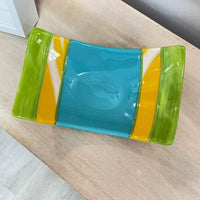 Decorative Striped Glass Bowl - Sunshine & Sweet Pea's Coastal Decor