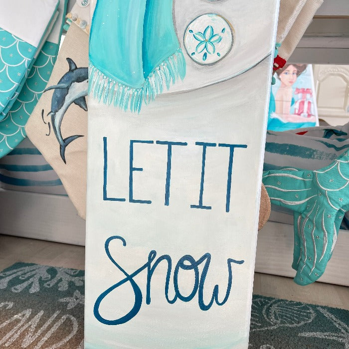 "Let It Snow" Snowman Porch Sitter - Sunshine & Sweet Pea's Coastal Decor