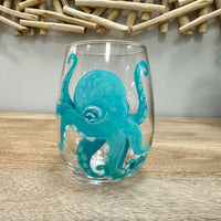 Assorted Ocean Inspired Hand Painted Stemless Wine Glasses