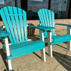 Aruba Blue On White Poly Outdoor Furniture Folding Adirondack Chairs