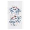 Crab Flour Sack Embroidered Kitchen Towels Sunshine & Sweet Peas Coastal Decor