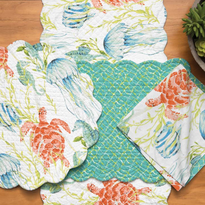 Paradise Sound Table Linens Sunshine & Sweet Peas Coastal Decor