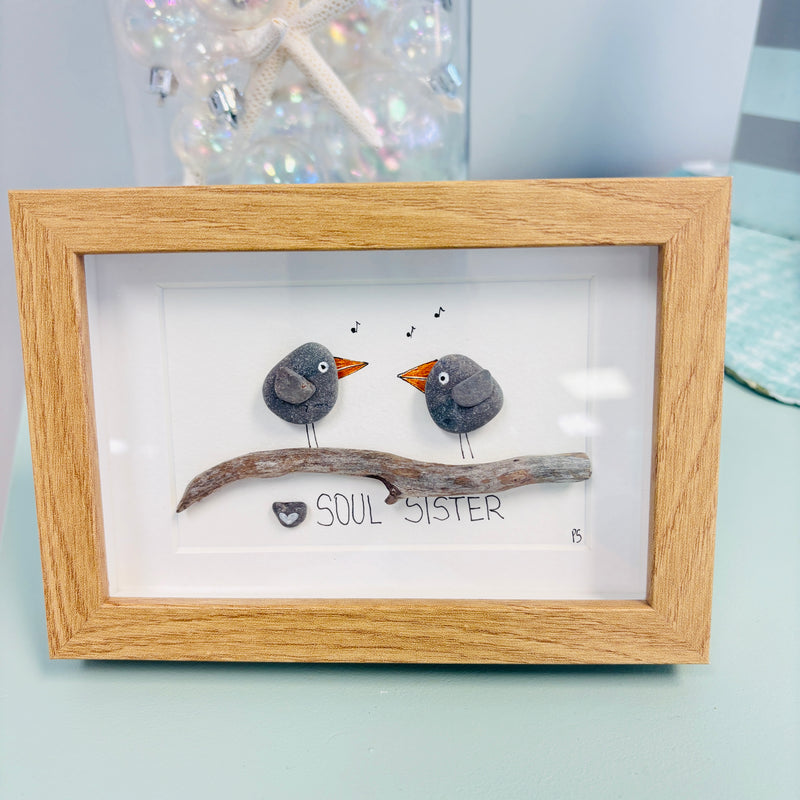 Assorted Inspiring Bird Pebble & Driftwood Art