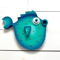 "Murph" Wooden Funky Fish Sunshine & Sweet Peas Coastal Decor