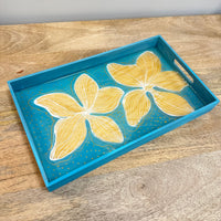 Assorted Hand Painted and Resin Coated Wood Trays