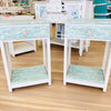 Hand Painted Pair of Nightstands/Side Tables w/ 1 Drawer and Shelf (Small)