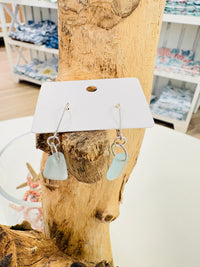 Wire Wrapped Sea Glass Dangle Earrings