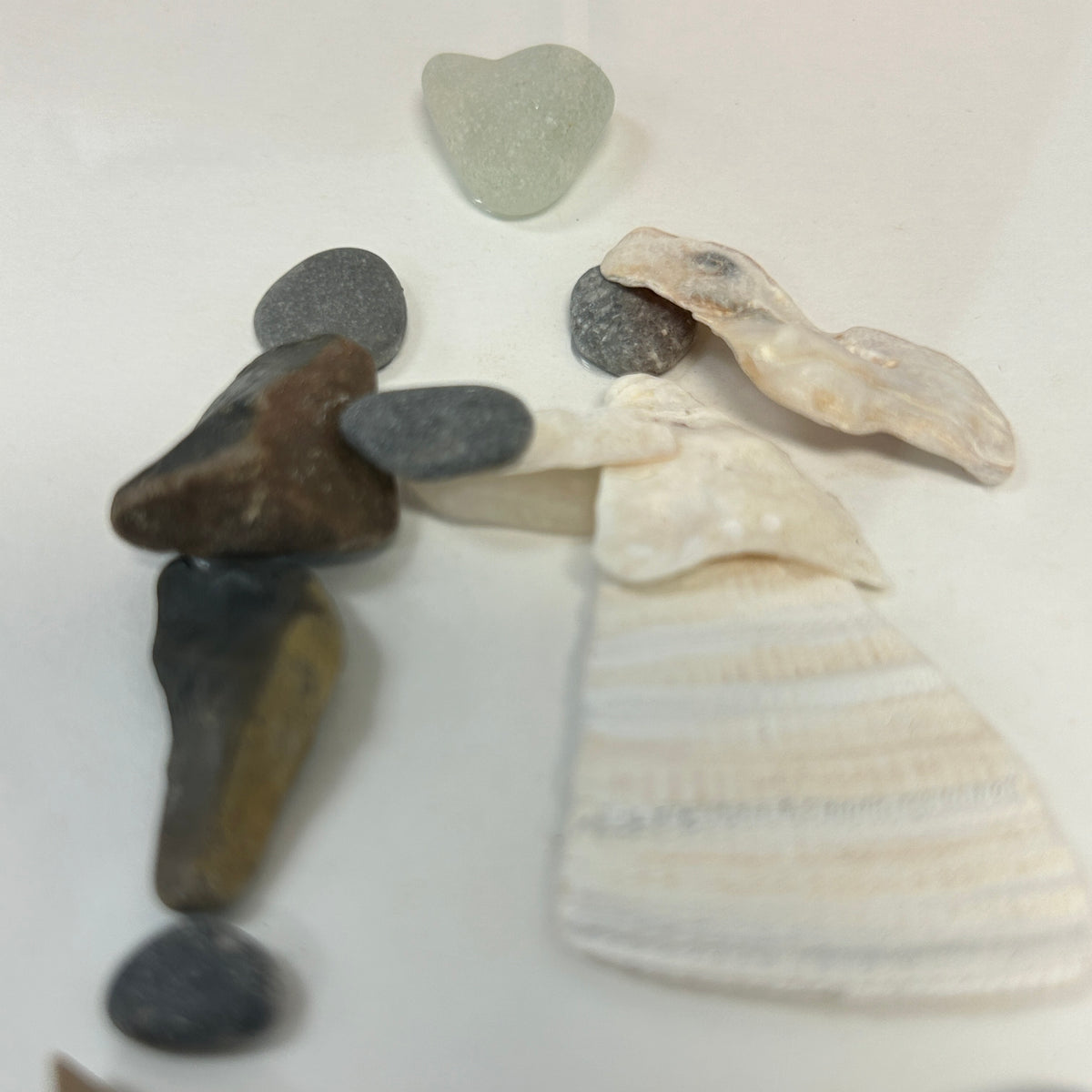 Bride and Groom Framed Shell, Pebble Art