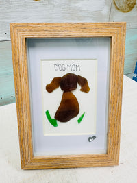 Dog Seashell, Sea Glass, & Pebble Art