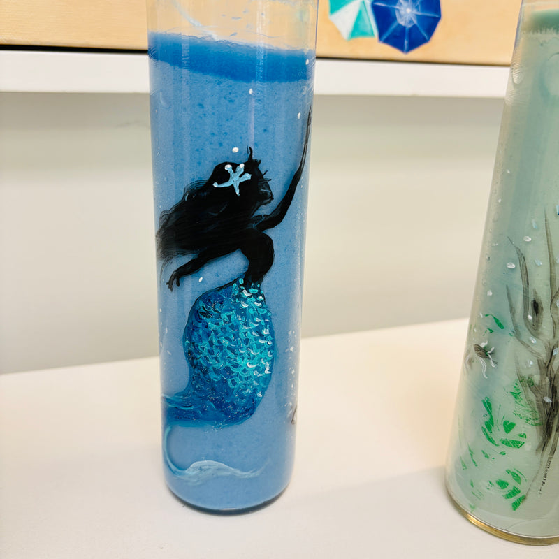 Assorted Artist Painted Glass Candles