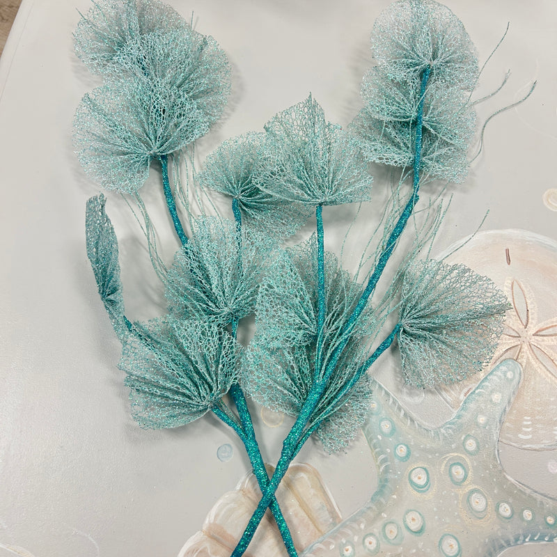 Fan Coral Teal Sprigs Decoration