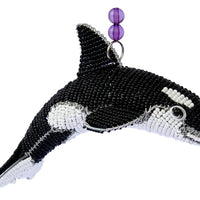 Beaded Orca Ornament