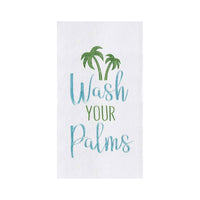 Palms Flour Sack Embroidered Kitchen Towels Sunshine & Sweet Peas Coastal Decor