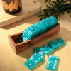 Domino Set- Aqua Chips Sunshine & Sweet Peas Coastal Decor