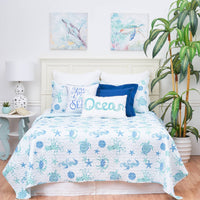 Outlook Beach Blue Coastal Quilt Set- Assorted Sizes