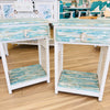 Hand Painted Pair of Nightstands/Side Tables w/ 1 Drawer and Shelf (Small)