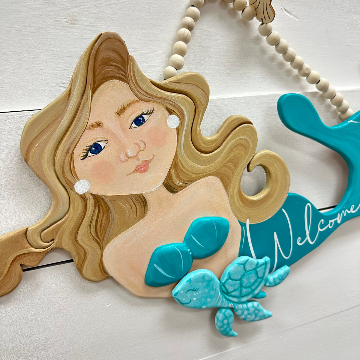 Mermaid Door Hanger with magnetic Sea Turtle