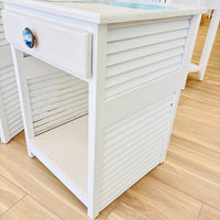 Hand Painted Pair of Nightstands/Side Tables w/ 1 Drawer and Shelf featuring "Buddy"