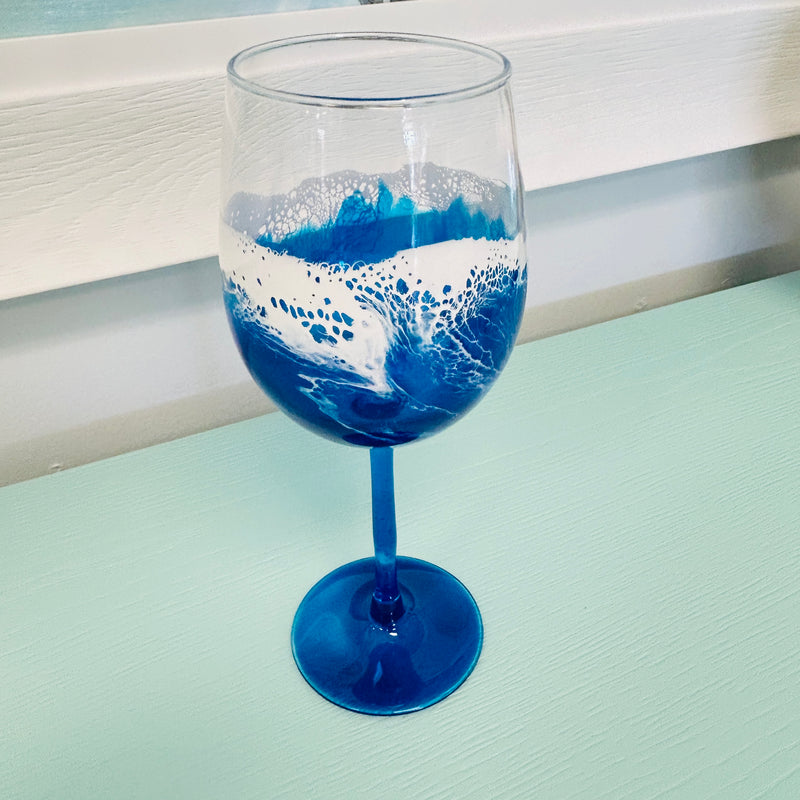 Beach Inspired Resin Wine Glass