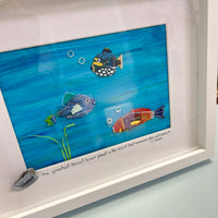 Assorted Framed Trash Art