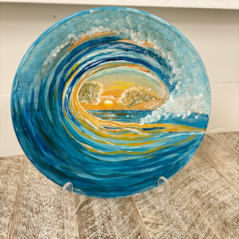Assorted Artist Painted Glass Plates (Decor Only)