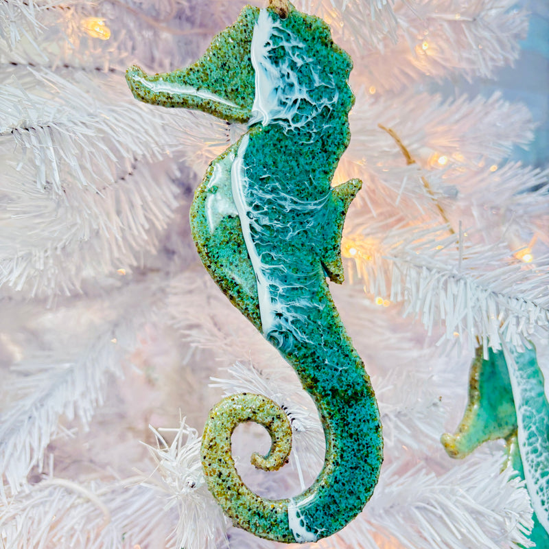 Assorted Seahorse Resin Christmas Ornaments