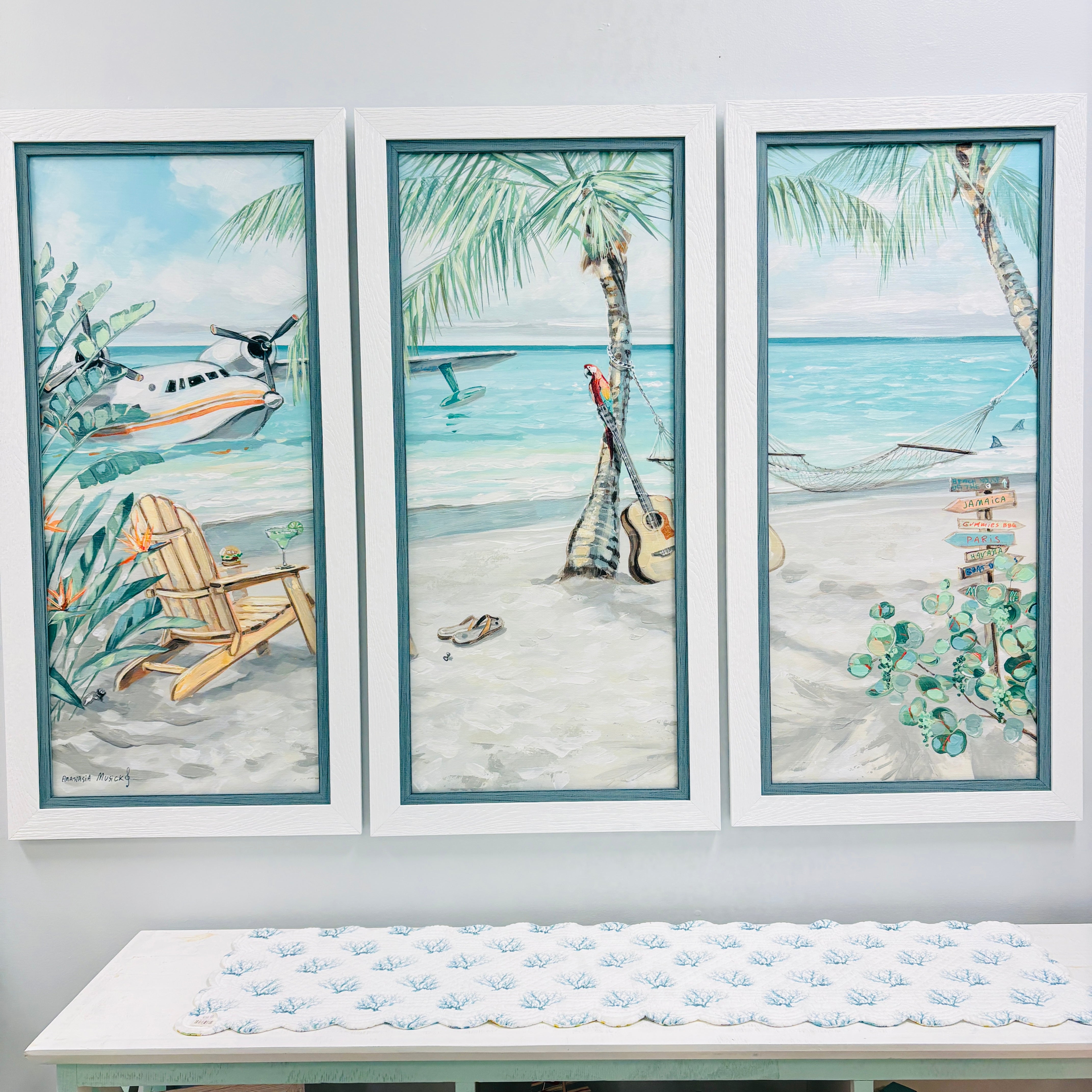 Jimmy Buffett Tribute Framed 3 Panel Print – Sunshine & Sweet