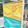 26"x 50" Framed Original Sun and Waves