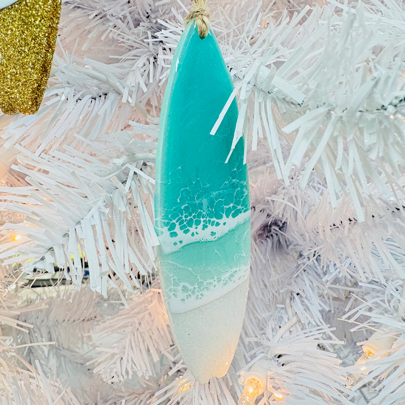 Assorted Surfboard Resin Christmas Ornaments