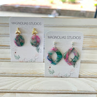 "Mermaid Scale" Polymer Clay and Resin Earrings
