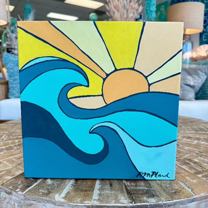 12 X 12 Sun & Wave Series Sunshine & Sweet Peas Coastal Decor