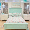 Coastal Sea Glass Headboard, Side rails, & Footboard- Queen