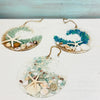 Assorted 6" Acrylic Coastal Suncatchers/Ornaments w/ Glass, Shells, Sand, & Resin
