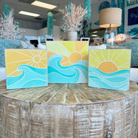 Assorted Sun and Wave Wood Blocks