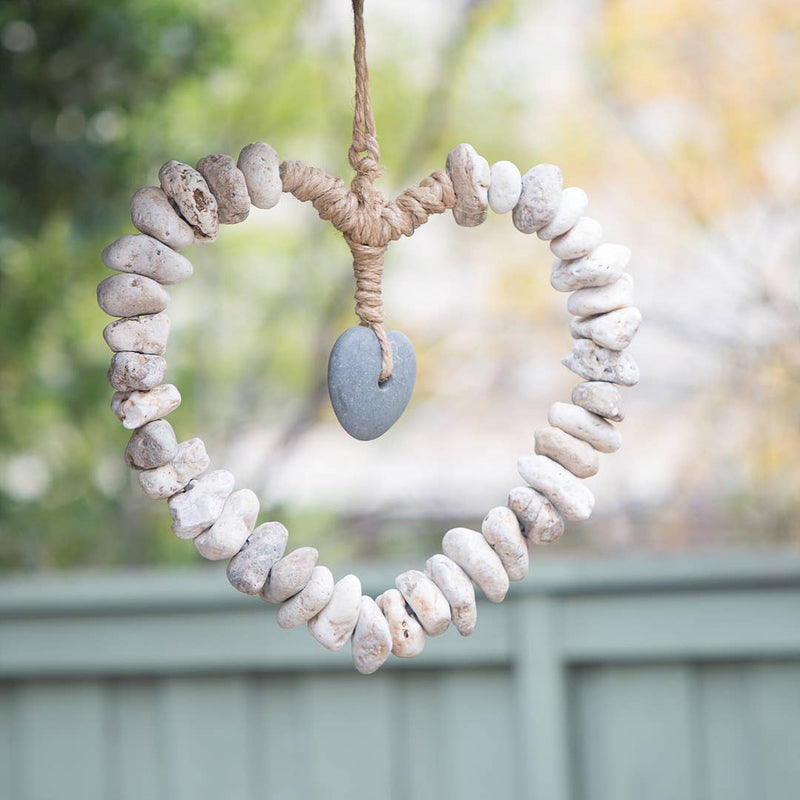 Natural Stone Heart Wreath