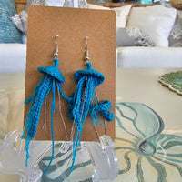 Micro Crochet Jellyfish Earrings Sunshine & Sweet Peas Coastal Decor