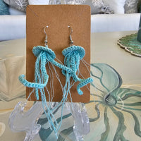 Micro Crochet Jellyfish Earrings Sunshine & Sweet Peas Coastal Decor