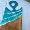 Large Beach Inspired Charcuterie/Serving Board w/ Teal Resin