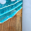 Large Beach Inspired Charcuterie/Serving Board w/ Teal Resin