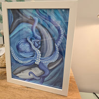 Framed Shark & Octopus Print