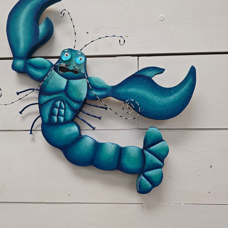 Funky Wooden Kung Fu Lobster Sunshine & Sweet Peas Coastal Decor