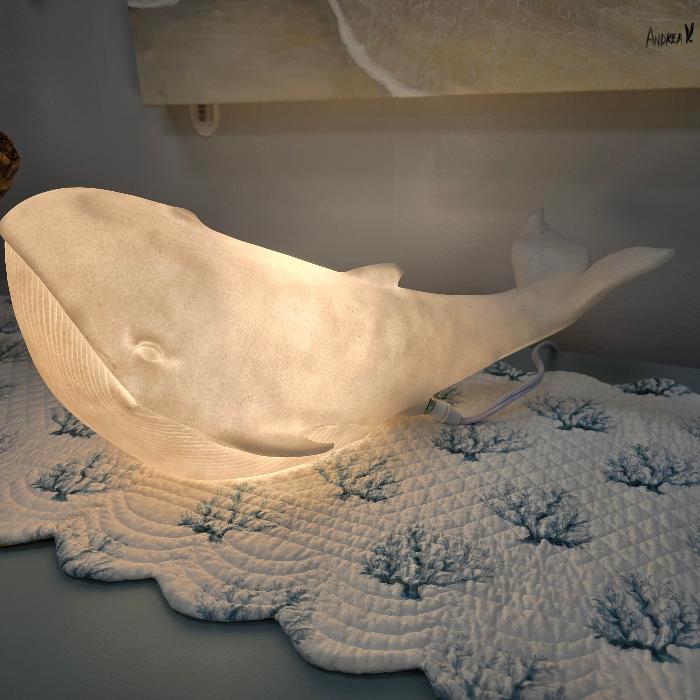 Sandstone Whale Lamp Sunshine & Sweet Peas Coastal Decor