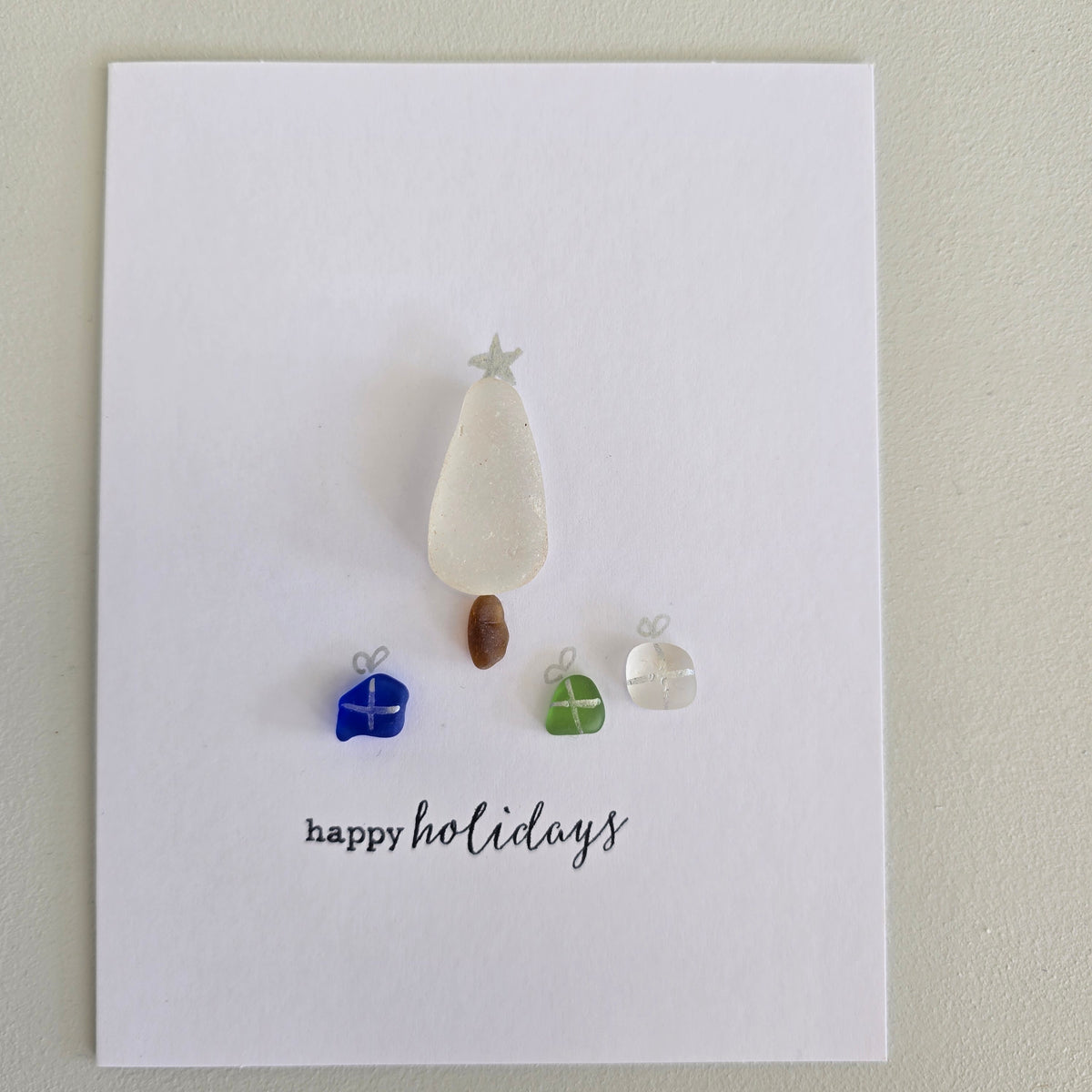 Assorted Hand Made Sea Glass Holiday Cards