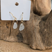 Wire Wrapped Sea Glass Dangle Earrings