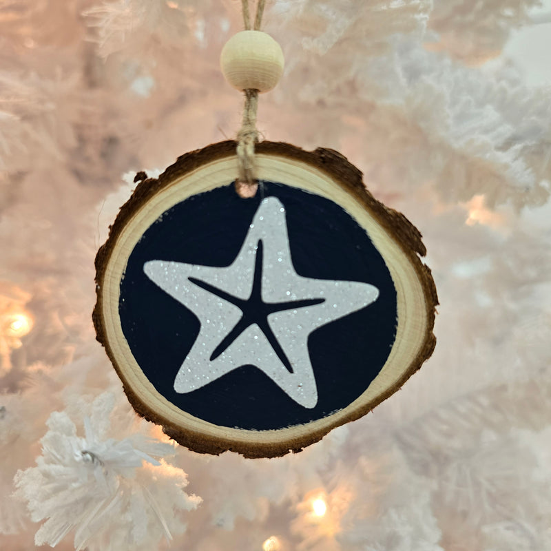 Assorted Wooden Coastal Inspired Christmas Ornaments