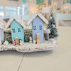 Winter Beach Houses w/ Lighthouse Scene on Driftwood