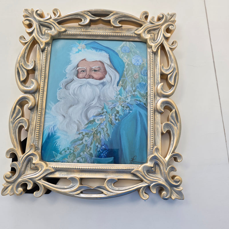 Coastal Santa in Teal Suit w/Garland Assorted Prints