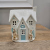 Assorted Ceramic Hand Painted Coastal Light Up Christmas Houses