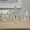 Assorted Ceramic Hand Painted Coastal Light Up Christmas Houses